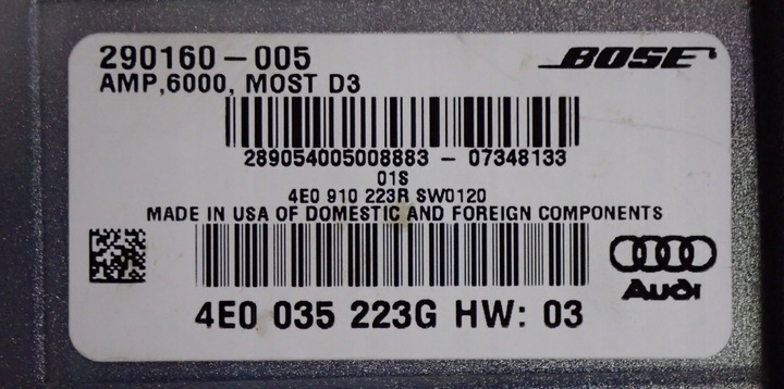 фото №11, Підсилювач bose audi s8 a8 d3 4e0035223g