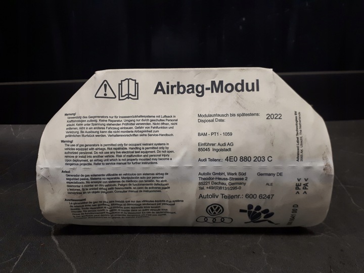 4E0880203C ПОДУШКА AIRBAG ПАСАЖИРА AUDI A8 D3