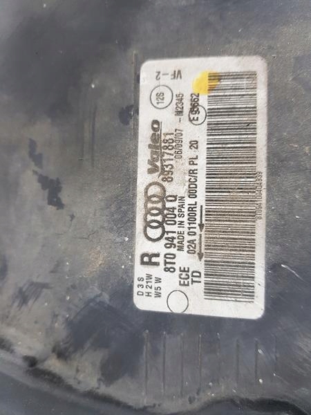 фото №7, Лампа правая передняя перед ксенон s5 8t 8t0941004q