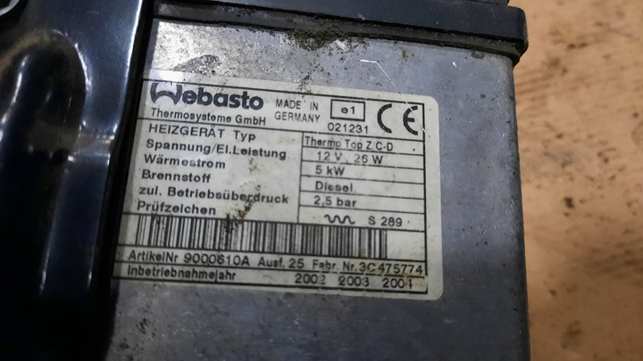 фото №6, Вебасто mazda 6 2.0d 9000610a