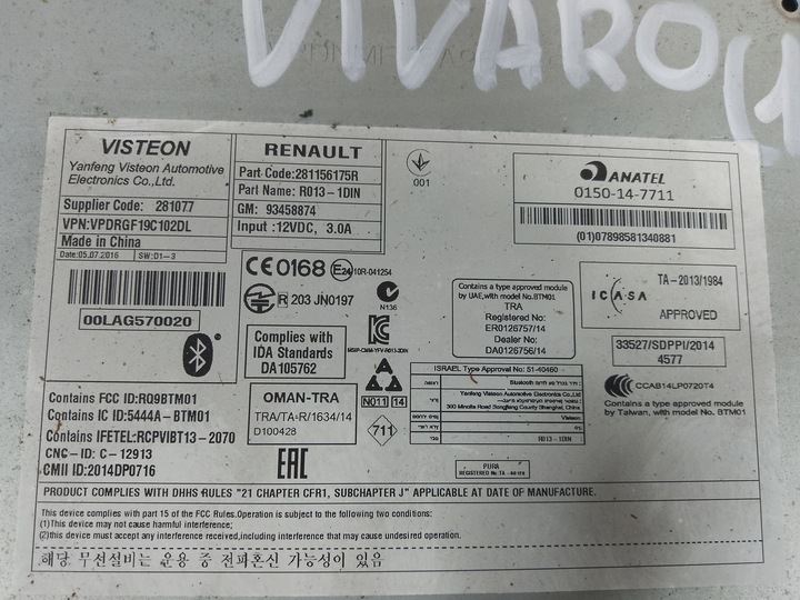 фото №5, Opel vivaro 15- радіо 281156175r