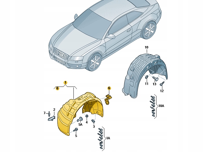 фото №9, Оригинальные подкрылок перед audi a4 b8 8k0821172q