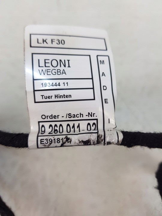 фото №5, Bmw 3 f30 жгут установка дверь левый зад оригинал