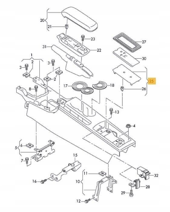 фото №5, Захист na консоль середня чорна vag audi tt ttrs 2007 2014