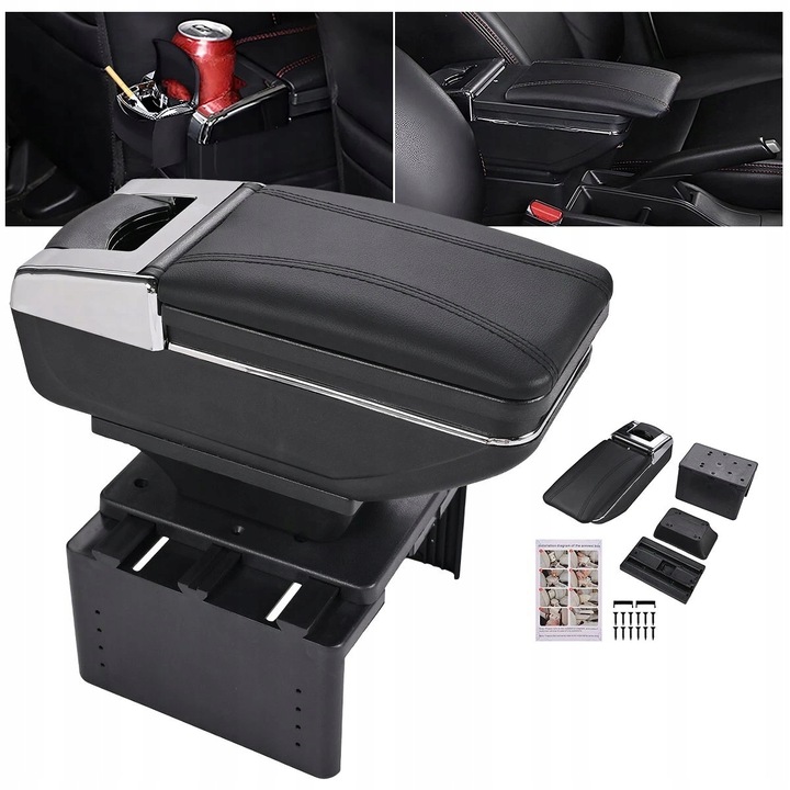 фото №11, Подлокотник автомобильный ze бардачком экокожа универсальный чёрный