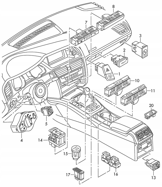 фото №10, 8k0963563a перемикач підігріву сидінь a4 b8