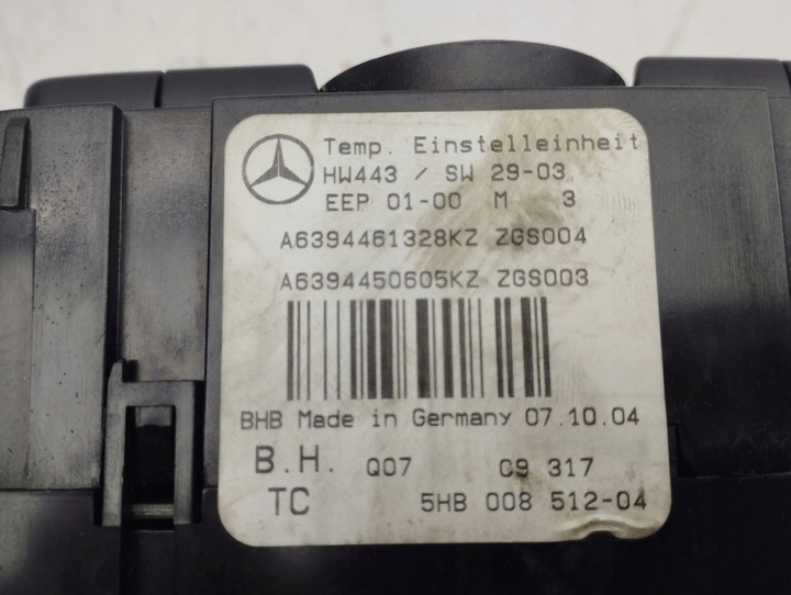 фото №8, Mercedes-benz vito viano w639 2004 панель кондиционера