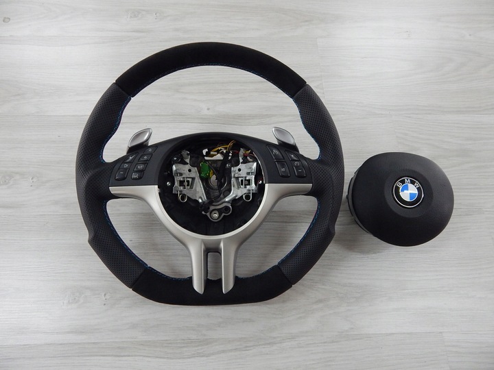 фото №16, Bmw e46 - руль sport лепестки smg мультифункция подушка алькантара