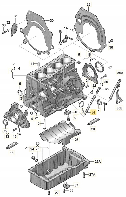 фото №2, Направляющая воронка трубка щупа масла passat b5 fl golf 4 iv 06d103634e