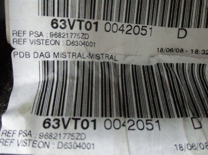фото №7, Панель роздавальна консоль citroen c5 iii x7 eu 96821775zd