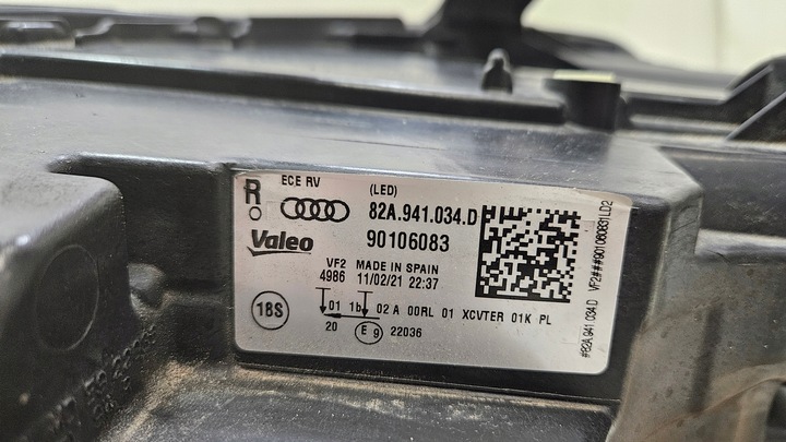 фото №9, Лампа права перед передня audi a1 ii повний led 82a 82a941034d