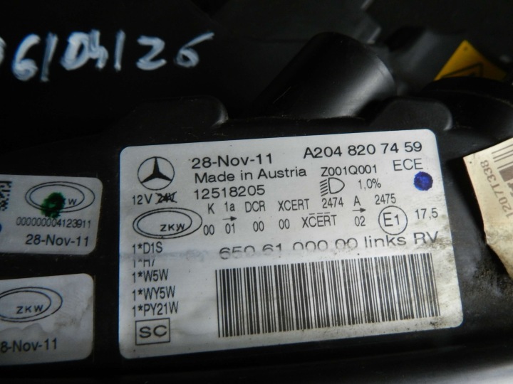 фото №7, Mercedes glk i x204 08-12 фара ксенон поворотний перед ліва сторона a2048207459