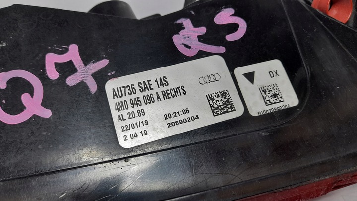 фото №9, Audi q7 15- лампа бампера правая задняя 4m0945096a usa