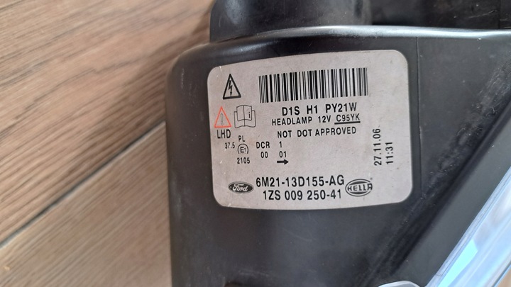 фото №9, Ford galaxy mk2 s-max mk1 лампа левый перед ксенон 6m21-13d155-ag