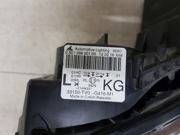 фото №9, Лампа передня ліва лінза рестайлінг eu honda civic 9 ix 14-16 рестайлінг