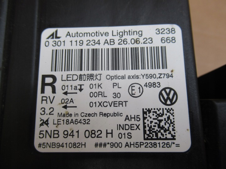 фото №12, Vw tiguan фара правая led iq light 5nb941082h