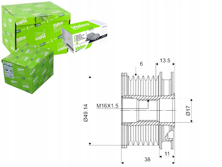 фото №1, Сцепление jednokierunkowe генератора [valeo]