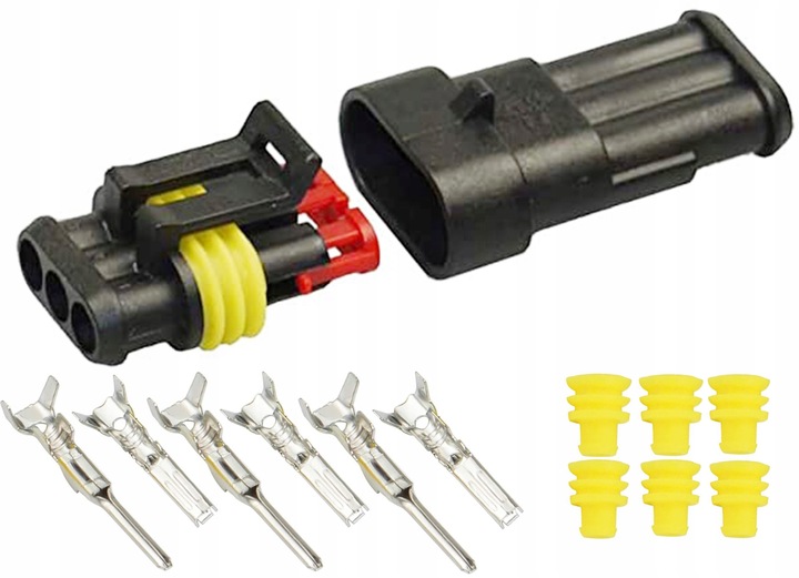 фото №1, Роз'єм штекер superseal з'єднувач герметичні 3 контактні 3 pin