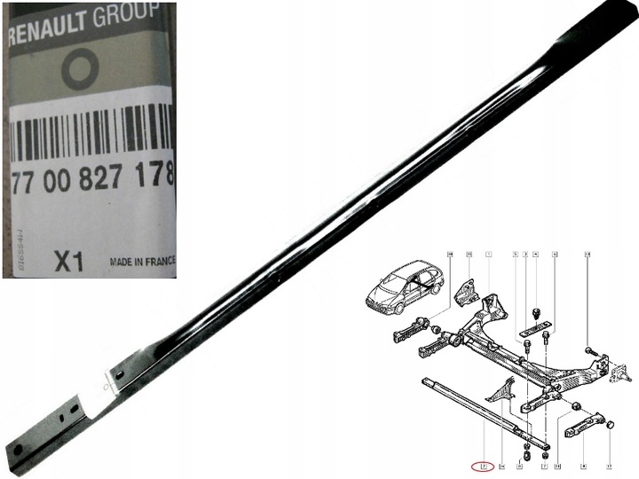 фото №1, Балка задняя стержень megane scenic 95-03 оригинал fv