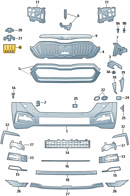 фото №2, Защита заглушка радара перед skoda octavia iv