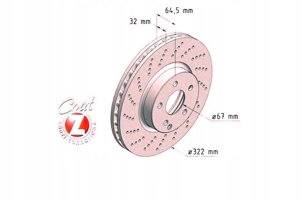 фото №2, Диски тормозные 2szt mercedes w204 c-klasa 07- zi