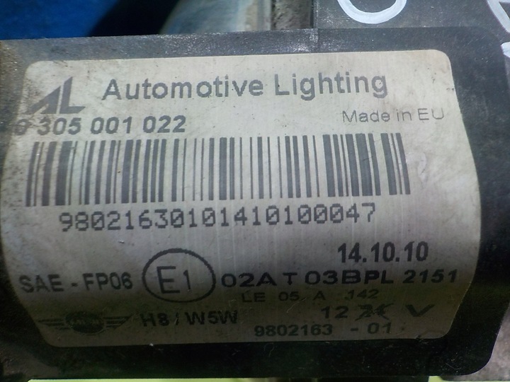 фото №6, Mini cooper countryman i 10r галоген правий перед 0305001022 9802163-01