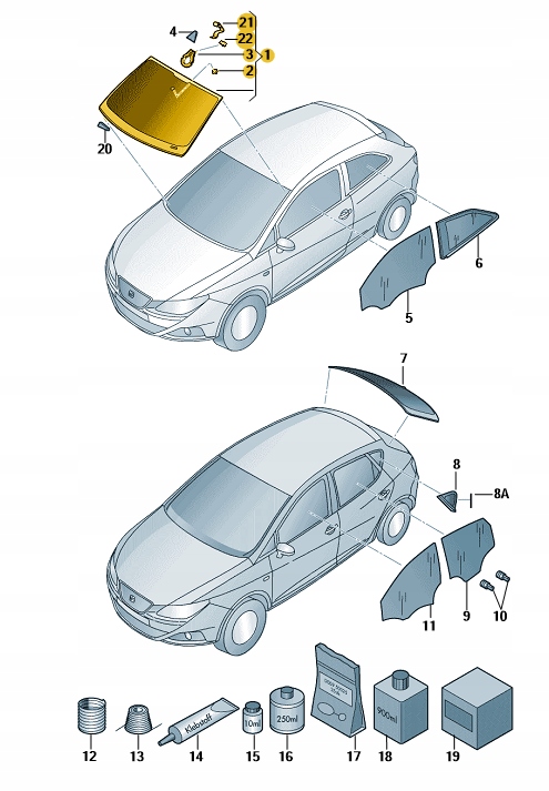 фото №1, Скло лобове seat leon оригінальна 5f0845011al nvb