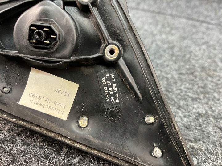фото №11, Mercedes w124 зеркало правое ele. 5pin код краски - blauschwarz 9199