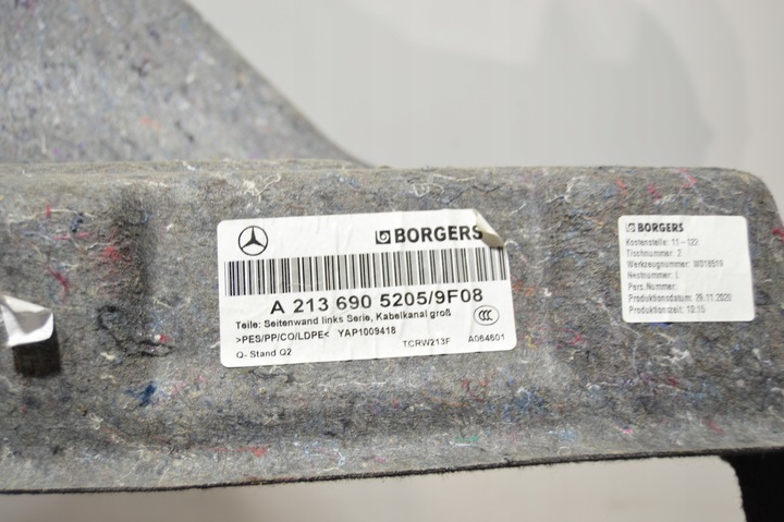 фото №7, Підлога оббивка боковина багажника комплект mercedes w213 e-klasa 2136807907