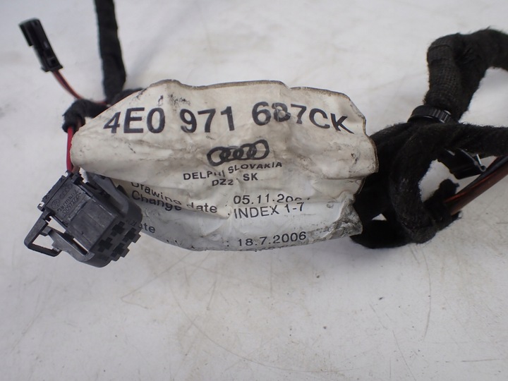 фото №12, Жгут инсталляционная дверь левый зад audi a8 s8 d3 5.2 4e0971687ck