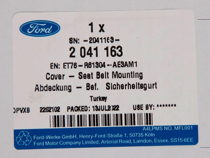 фото №4, Заглушка ремня безопасности зад courier 14-