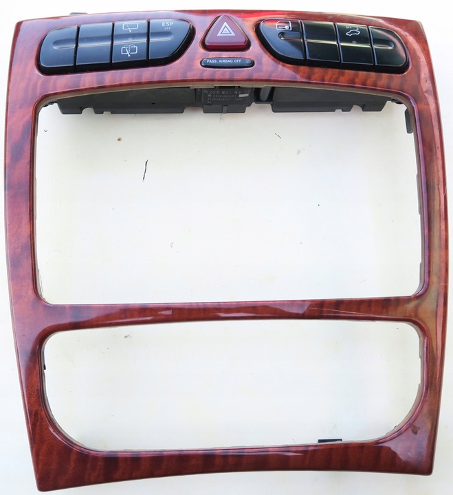 фото №1, Кнопки рамка консолі дерево mercedes c w203