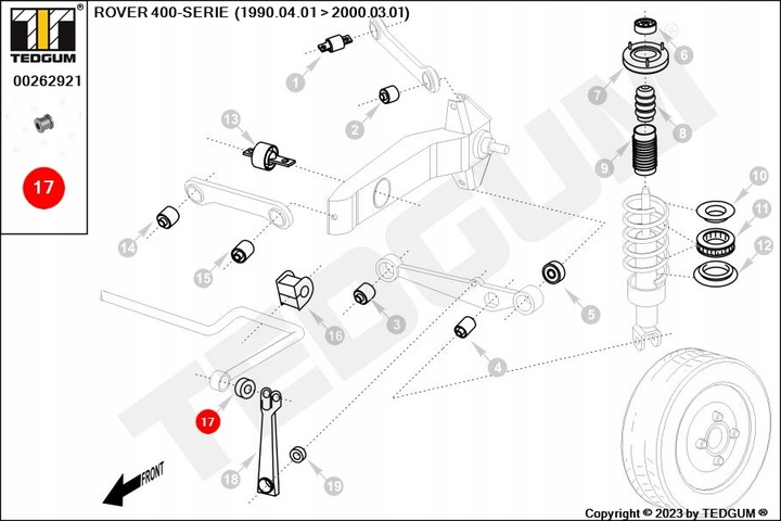 фото №11, Tedgum 00262921 подшипник, соединитель стабилизатора