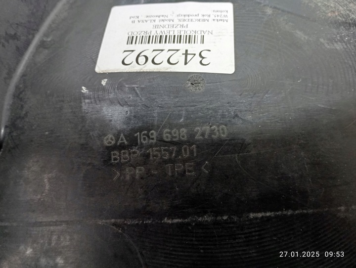 фото №8, Підкрилок лівий перед запчастина задня mercedes w169 w245 a1696982730
