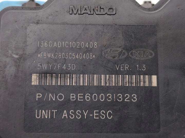 фото №7, Kia sportage насос abs 1.7 crdi дизель 85kw 116 hp 58920-3u940 5wy7f43d