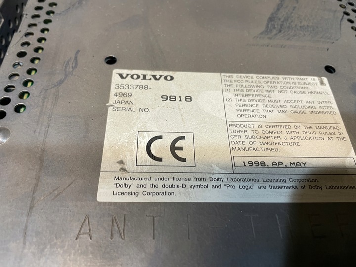 фото №5, Радіо cd volvo s40 v40 s70 850 v70 sc-900