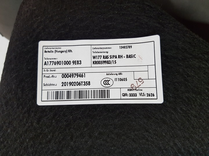 фото №5, Mercedes w177 боковина багажника праві зад