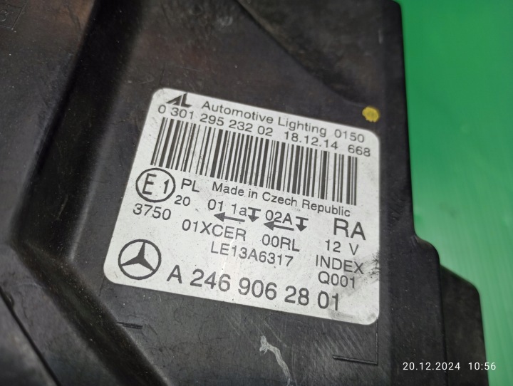 фото №15, Фара праве перед mercedes b-klasa w246 рестайлінг a2469062801 led high перфорація..