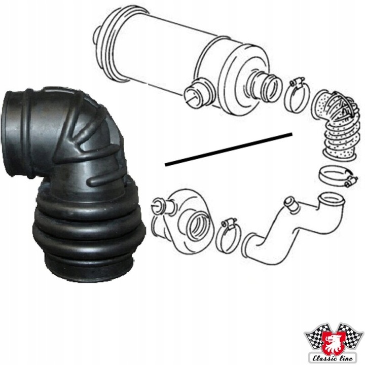 фото №1, Vw transporter t3 шланг шланг всасывающий do фильтра воздуха