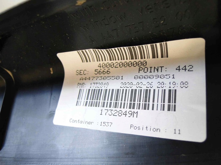 фото №7, Mercedes v класс w447 447 боковина дверь правые сдвижной