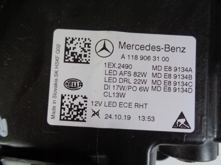 фото №11, Фара ліва mercedes cla w118 18- multibeam led