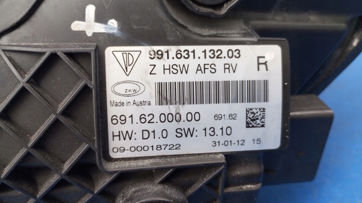 фото №11, Лампа правий перед ксенон поворотний ідеальний стан 99163113203 porsche 991 911 eu