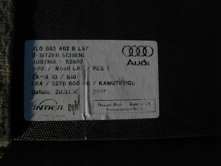 фото №10, Обивка пол багажника audi q7 05-15r. 4l 4l0 4l0863462b светлая