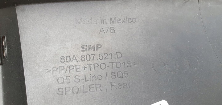фото №11, Audi q5 ii s-line 2016- дифузор бампер зад оригінал
