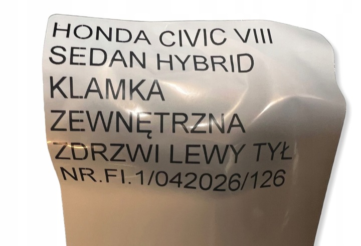 фото №13, Ручка наружная задняя левое зад honda civic viii sedan hybid