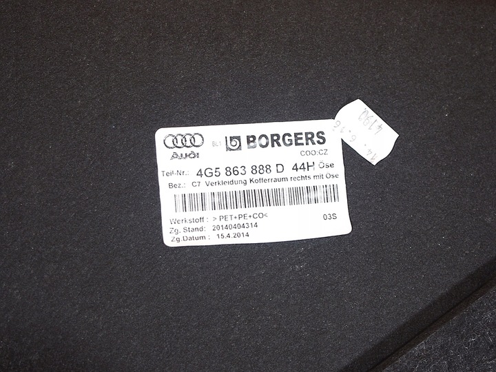 фото №8, Audi a6 4g рестайлинг 32km sedan боковина обивка багажника правая 4g5863888d