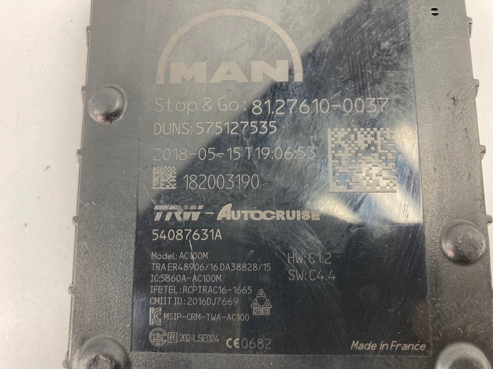 фото №3, Man tgm tgs tgx євро 6 рестайлінг радар eba 2 дальній дистронік 81276100037