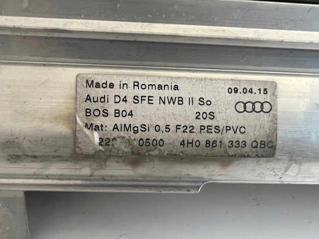 фото №4, Ролета дверь левая зад audi a8 d4 4h0861333qbc