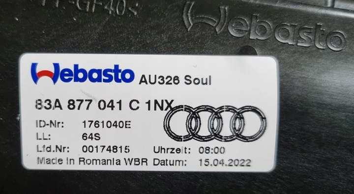 фото №11, Панорама люк audi q3 83a q8 83a877041c 1nx