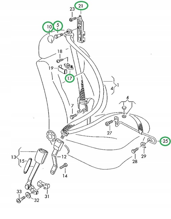 фото №15, Pas безопасности водителя левый перед volkswagen lupo 6x3857705c оригинал